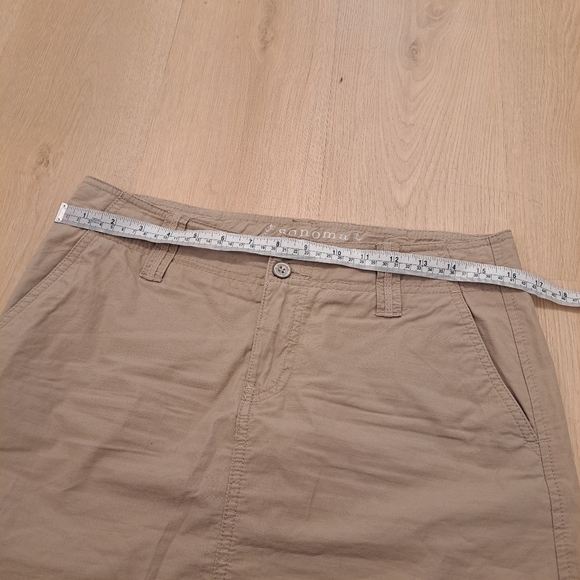 Sonoma Tan Cargo Utility Streetwear Grunge Gorpcore Y2K Knee Length Skirt Sz 12 - Picture 6 of 7